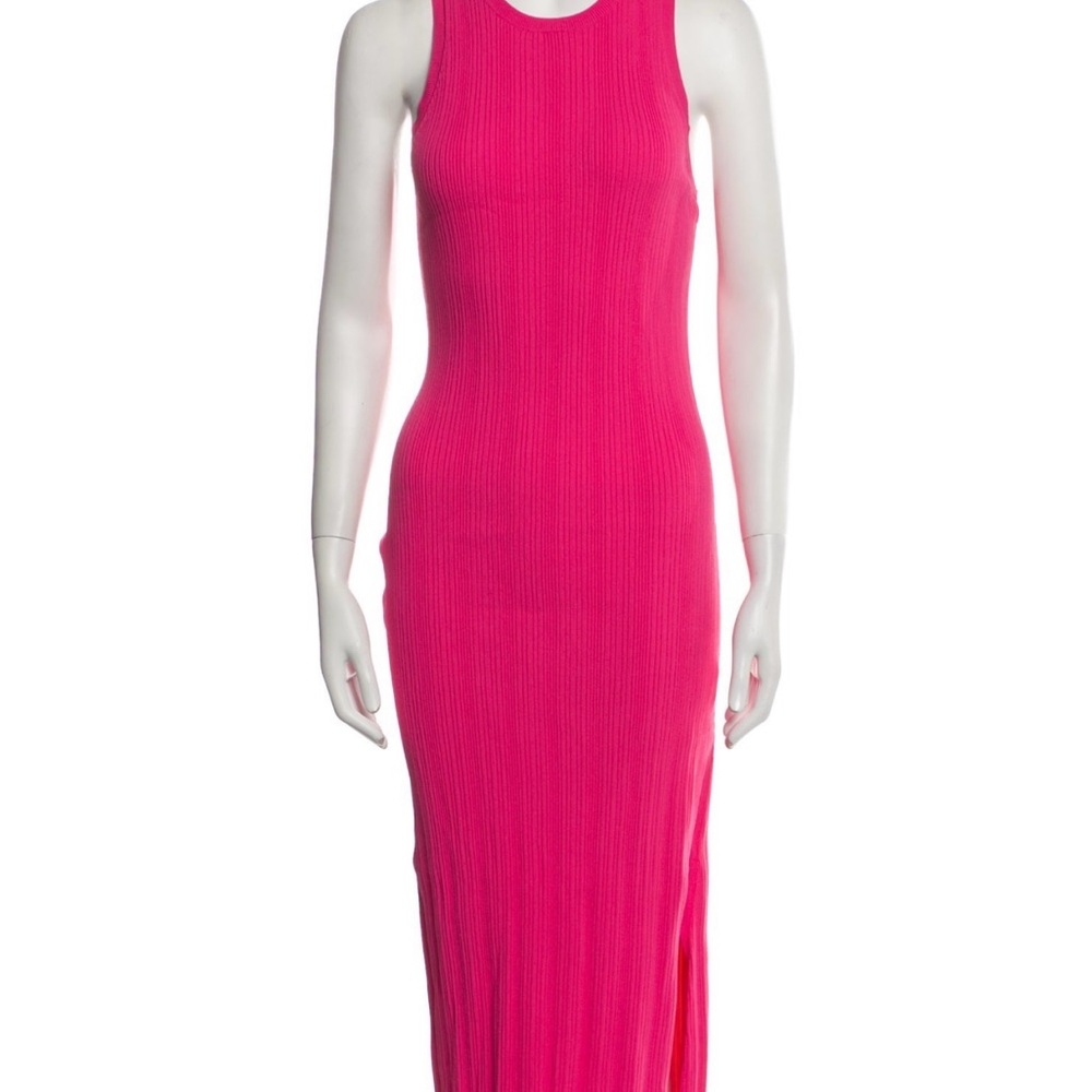 Frame Pink crew neck Midi Dress